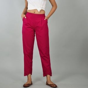 Cotton Women Trouser with fine quality in comfort fit half elastic with 2 pocket